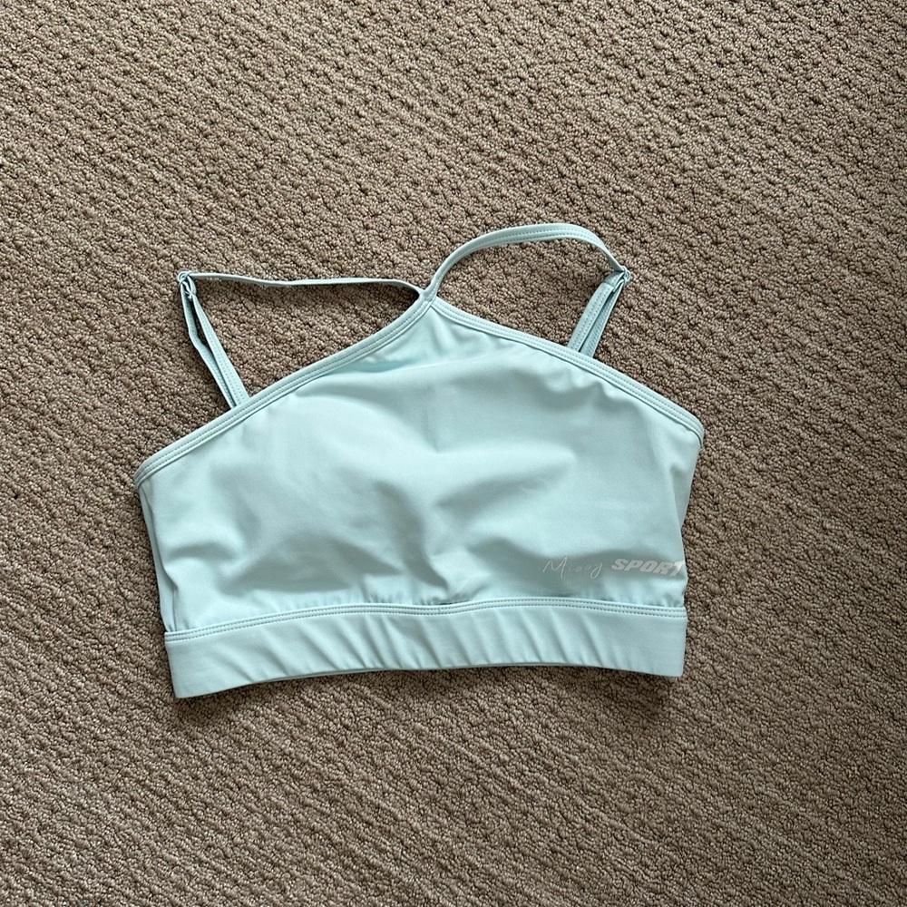 #285 Women's Missy Sport Strappy Sport Bra in Light Mint Size 10.